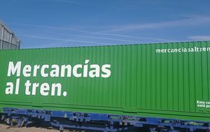 The “Freight belongs on rail” green container will purify the air where it is installed.